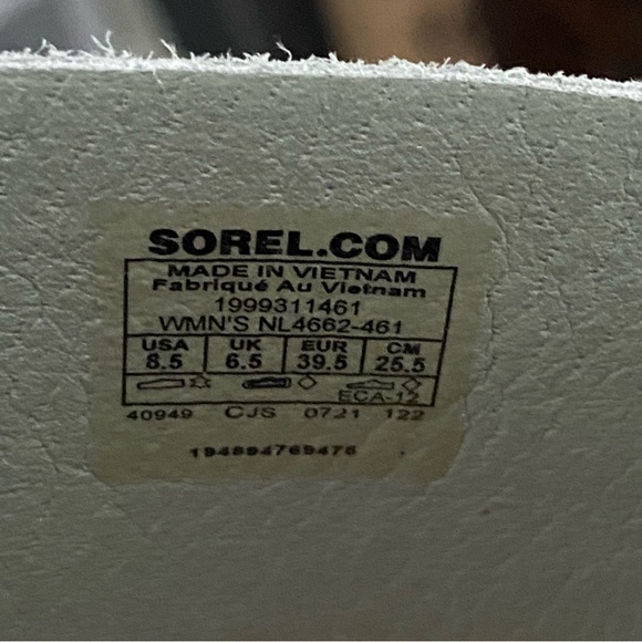 Women's Sorel 8.5 Ella II Slide Crushed Blue/Chalk Leather - Picture 4 of 5